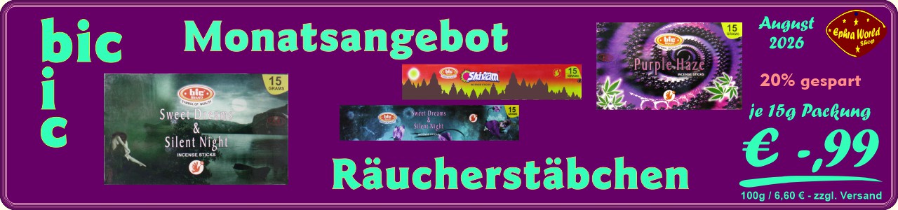 Ephra World Shop - bic Brand Räucherstäbchen 15g, 0,99 €