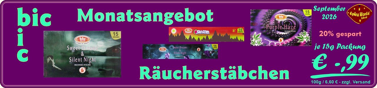 Ephra World Shop - bic Brand Räucherstäbchen 15g, 0,99 €