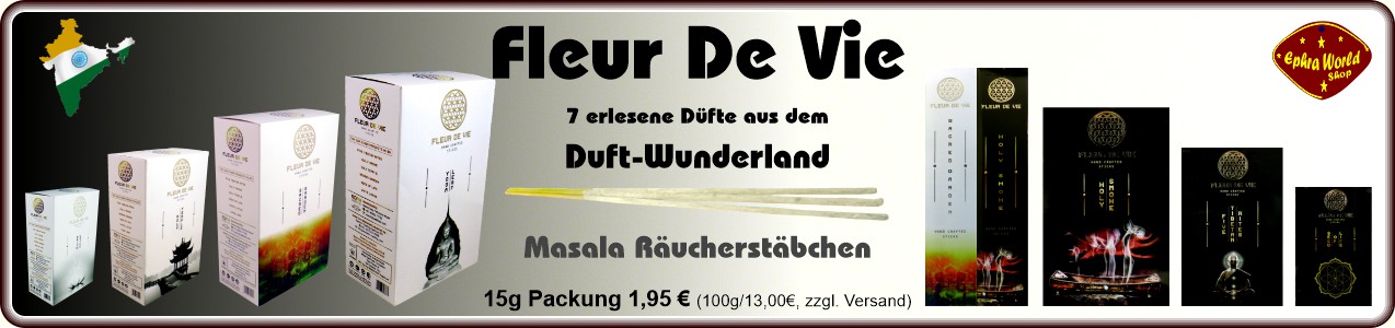 Räucherstäbchen Shop - Fleur De Vie Masala Räucherstäbchen 15g, 1,95 €