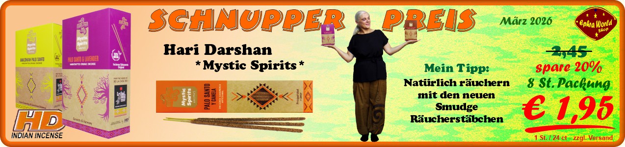 Hari Darshan Mystic Spirits Smudge Räucherstäbchen 8er, 1,95 €