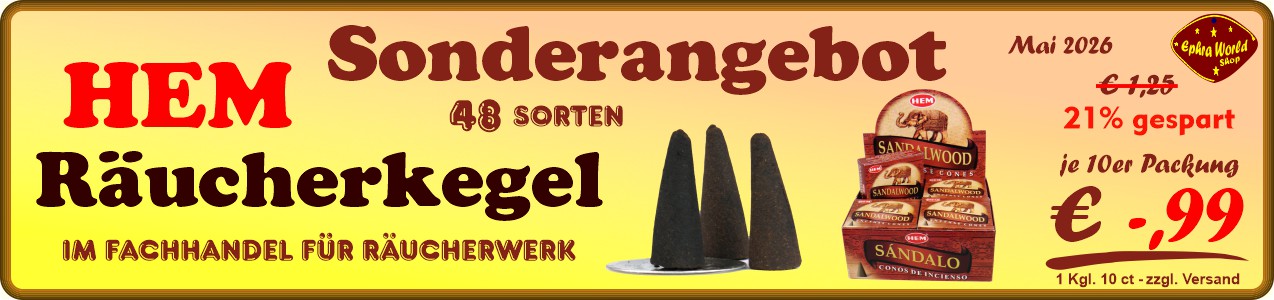 Räucherkegel Shop - HEM Räucherkegel 10er, -,99 €