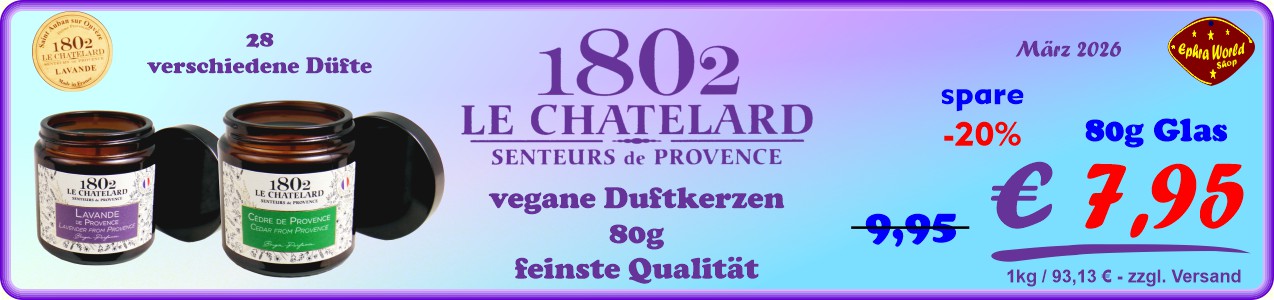 Le Chatelard 1802 Vegane Duftkerzen im 80g Glas, 7,95 €