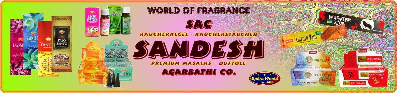 SAC Sandesh Agarbathi Co. Räucherstäbchen Räucherkegel Duftöle