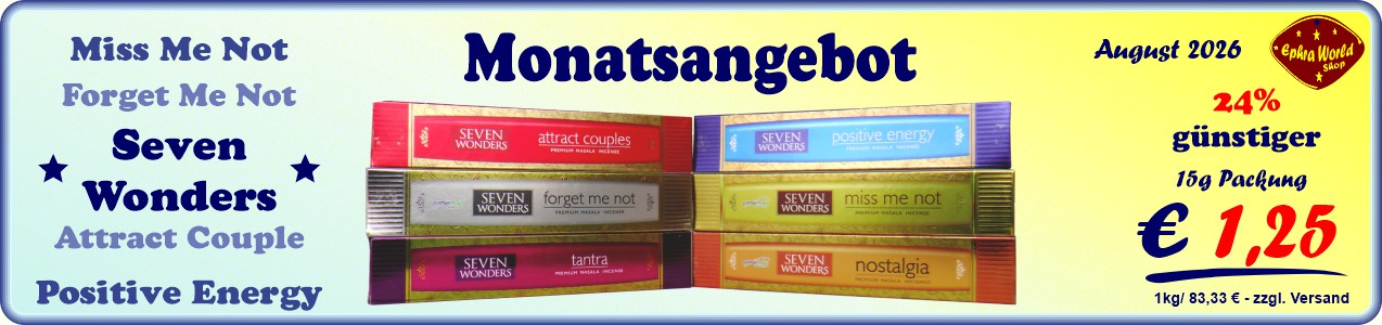 Seven Wonders Masala Räucherstäbchen 15g, 1,25 €