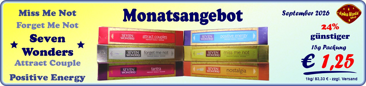 Seven Wonders Masala Räucherstäbchen 15g, 1,25 €