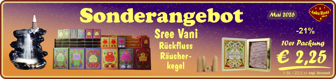 Ephra World Shop - Sree Vani Rückfluss Räucherkegel / Backflow Cones 2,25 €