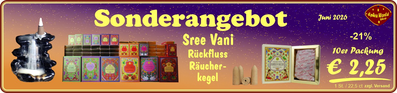 Ephra World Shop - Sree Vani Rückfluss Räucherkegel / Backflow Cones 2,25 €