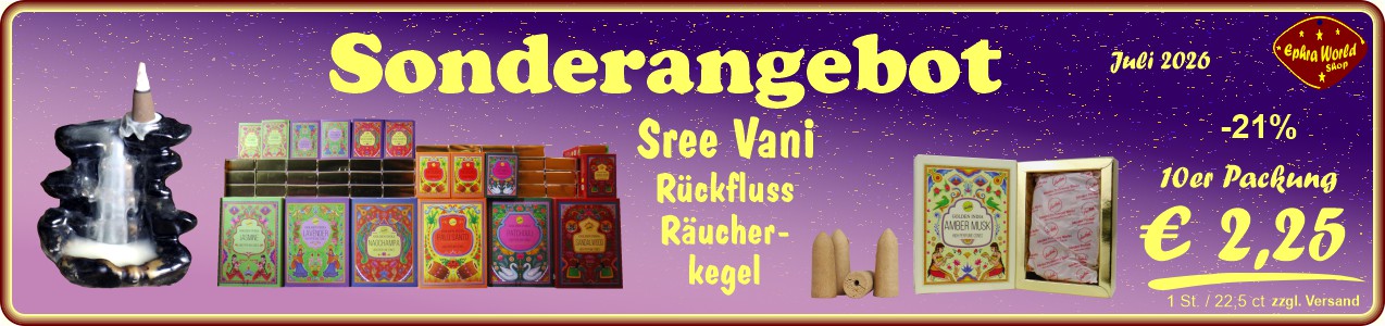 Ephra World Shop - Sree Vani Rückfluss Räucherkegel / Backflow Cones 2,25 €