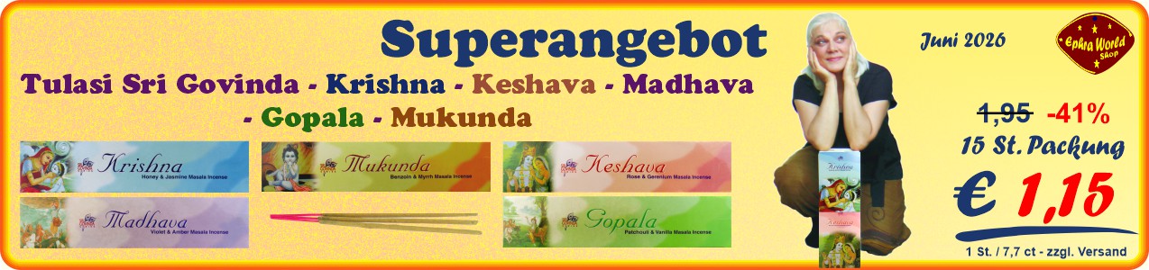 Tulasi Sri Govinda Masala Räucherstäbchen 15 St., 1,25 €