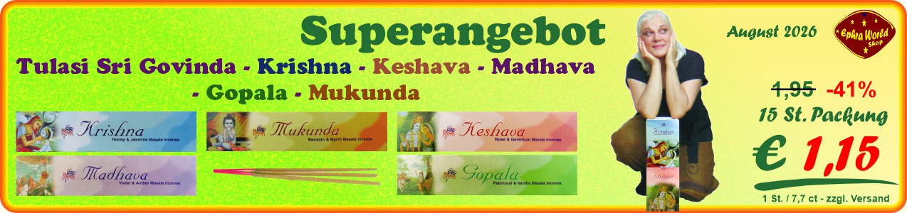 Tulasi Sri Govinda Masala Räucherstäbchen 15 St., 1,25 €
