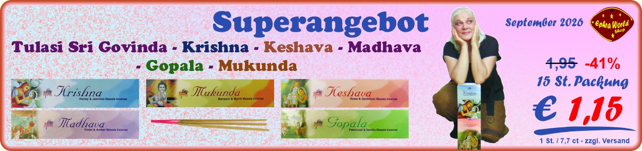 Tulasi Sri Govinda Masala Räucherstäbchen 15 St., 1,25 €