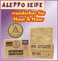 Aleppo Seifen, 100% natürlich, ECOCERT zertifiziert und aus fairem Handel. Für die schützende Pflege von Haut & Haar. Top Auswahl im Fachhandel.