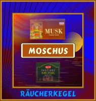 Fein herbe Moschus Räucherkegel für ein würzig frisches Dufterlebnis. Frische Räucherkerzen mit feinem Moschus Duft hier günstig online kaufen.