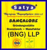 Satya Shrinivas Sugandhalaya (BNG) LLP Bangalore, Traditionsmanufaktur mit Earth Logo & Satya Sai Baba Nag Champa blau, Satya Superhit, Satya Ajaro uvm..