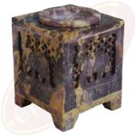 Duftlampe orientalisch Elefanten 2-teilig braun marmoriert Speckstein