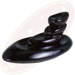 Rückflussräucherkegelgefäß vier Kieselsteine schwarz Keramik