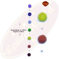 7 Chakren Deckenhänger aus Schafswollekugeln & Halbedelsteinen