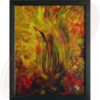 Abstraktes Acrylgemälde Loderndes Feuer von Wanda Tauer