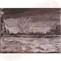 Acrylgemälde Aufgewühlt Schlammflut von Wanda Tauer