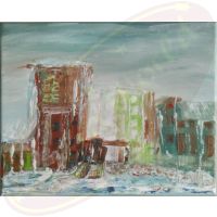 Abstraktes Acrylgemälde Nach Der Flut von Wanda Tauer