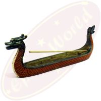 Räucherstäbchenhalter Drachenboot Wicky braun/orange