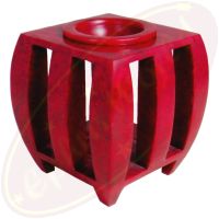 Duftlampe Pillar oriental Style 2-teilig rot marmoriert Speckstein