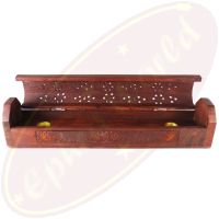 Komfort Räucherstäbchenhalterbox Lotus geschnitzt