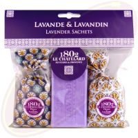Le Chatelard 1802 Duftsäckchen Lavendel & Lavandin 2x18g & 100g Lavendel Seife Azur Blau