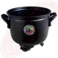 Räuchergefäß Schwarz Metal 11x9cm Symbol Flower Of Life
