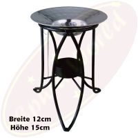 Duftlampe & Räuchergefäß Eisen schwarz & Aluminium 2-teilig 12x15cm