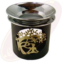 Räuchergefäß & Duftlampe Baum des Lebens-Motiv Metall 3-teilig 8x9cm