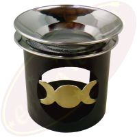 Räuchergefäß & Duftlampe Mond-Motiv Metall 3-teilig 8x9cm