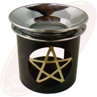 Räuchergefäß & Duftlampe Pentagram-Motiv Metall 3-teilig 8x9cm