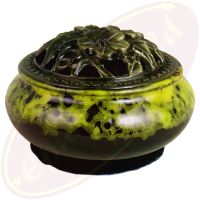 Räuchergefäß Glänzend Gelb Schwarz Marmoriert Keramik 10x6,5cm