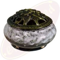 Räuchergefäß Glänzend Grau Schwarz Marmoriert Keramik 10x6,5cm