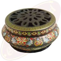 Luxus Räuchergefäß Lotus & chinesische Währung 6x12cm