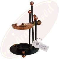 Räuchergefäß schwarz mit verstellbarer Kupferpfanne 2-teilig