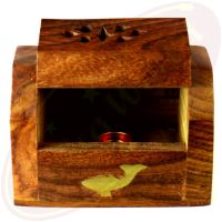Räucherkegelbox Holz Motiv Delfin