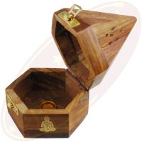 Räucherkegelbox Hexagon Motiv Buddha mit Verschluss