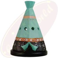 Boho Indianer Tipi / Teepee Räucherkegel Halter blau