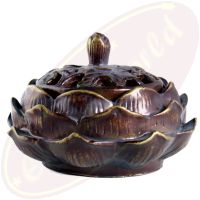 Räucherkegel Halter Lotus braun 11x7cm