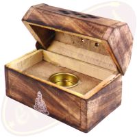 Räucherkegelbox Holz Motiv Buddha