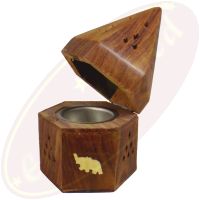 Räucherkegelbox Hexagon große Einlage Motiv Elefant