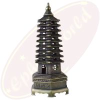Räucherkegelbrenner chinesischer Turm 6-eckig Metall 9cm