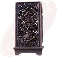 Räucherkegelbrenner chinesisches Muster 4-eckig Kupfer 6cm