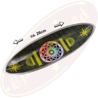 Räucherstäbchenhalter Boot Metall Blume des Lebens-Motiv bunt 26cm