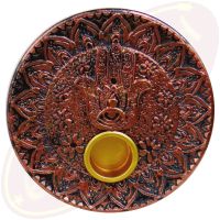 Räucherstäbchenhalter Schale Hamsa Hand rund bronze