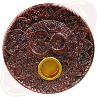 Räucherstäbchenhalter Schale Om rund bronze