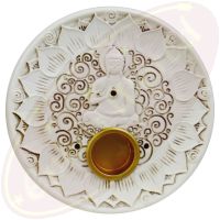 Räucherstäbchenhalter Schale Buddha rund weiß
