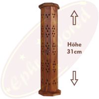 Räucherturm Mangoholz 8-eckig 2-teilig 31cm
